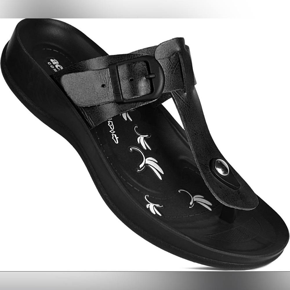 Aerosoft - Metal Buckle Comfortable Summer T Strap Sandals